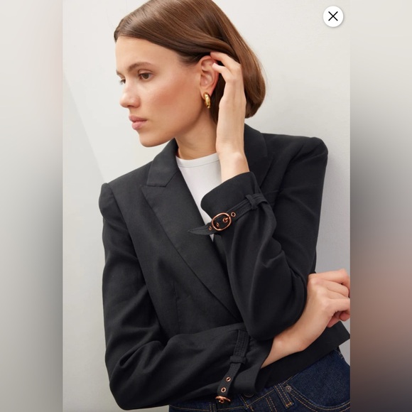 NEW Veronica Beard Girard Linen Blend Crop Jacket in Black size 0 - Picture 3 of 11